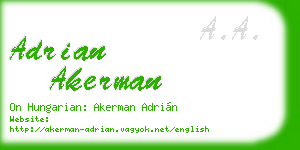 adrian akerman business card